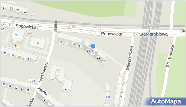 Wrocław, Popowicka, 14, mapa Wrocławia