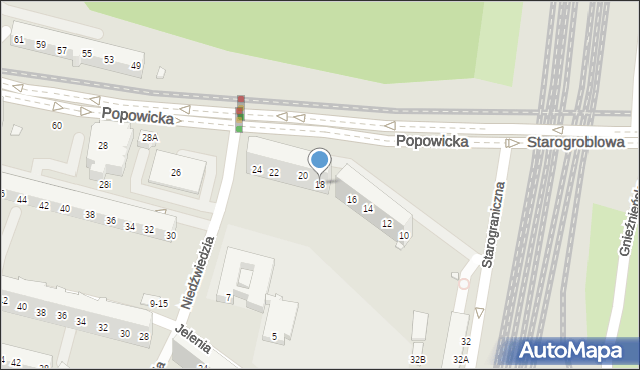 Wrocław, Popowicka, 18, mapa Wrocławia