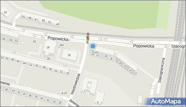 Wrocław, Popowicka, 24, mapa Wrocławia