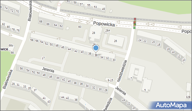 Wrocław, Popowicka, 36, mapa Wrocławia