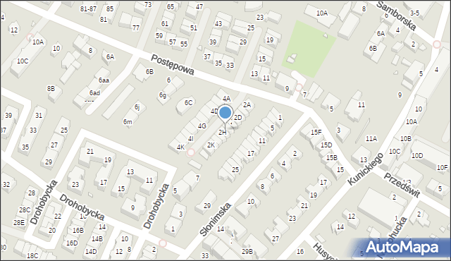 Wrocław, Postępowa, 2G, mapa Wrocławia