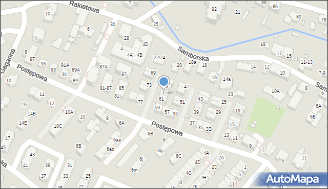 Wrocław, Postępowa, 63, mapa Wrocławia