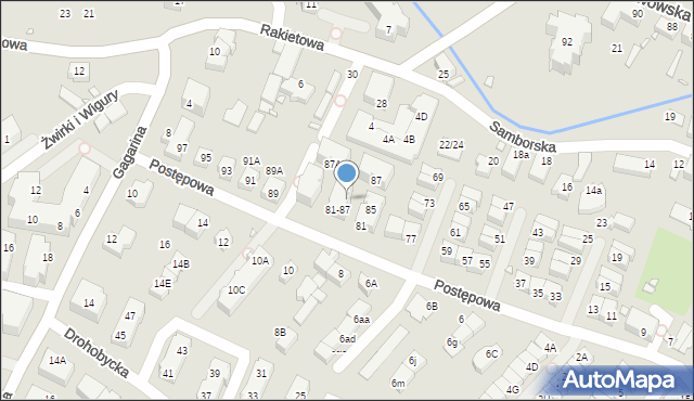 Wrocław, Postępowa, 83, mapa Wrocławia