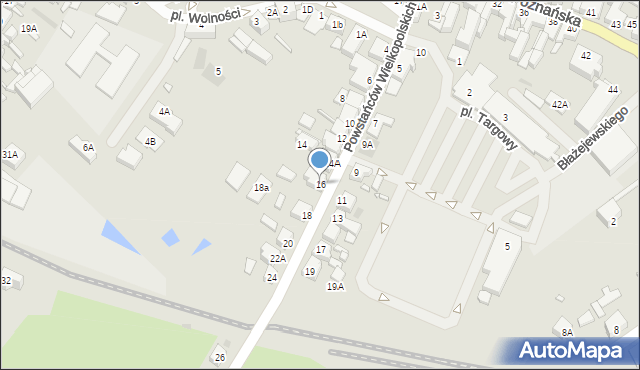 Wronki, Powstańców Wielkopolskich, 16, mapa Wronki