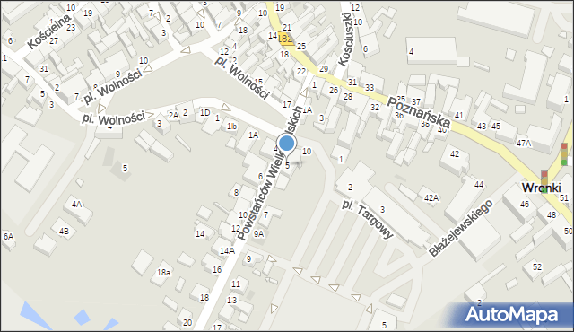 Wronki, Powstańców Wielkopolskich, 5, mapa Wronki