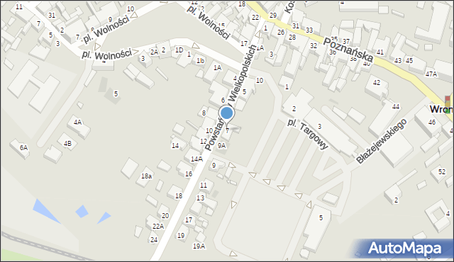 Wronki, Powstańców Wielkopolskich, 7, mapa Wronki