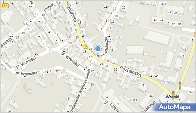 Wronki, Poznańska, 29, mapa Wronki