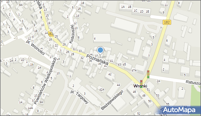 Wronki, Poznańska, 39, mapa Wronki