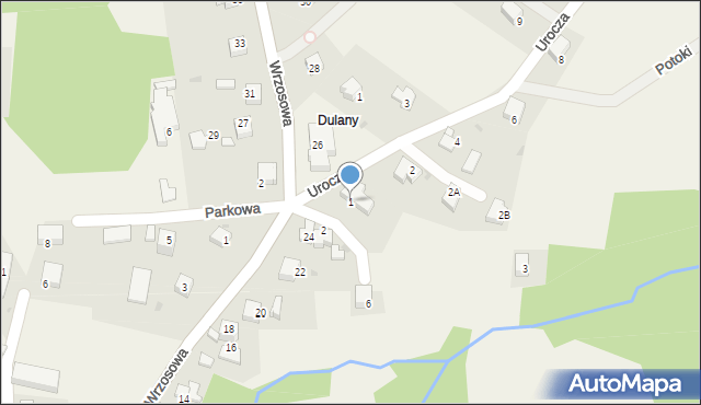 Wrząsowice, Pod Strażnicą, 1, mapa Wrząsowice