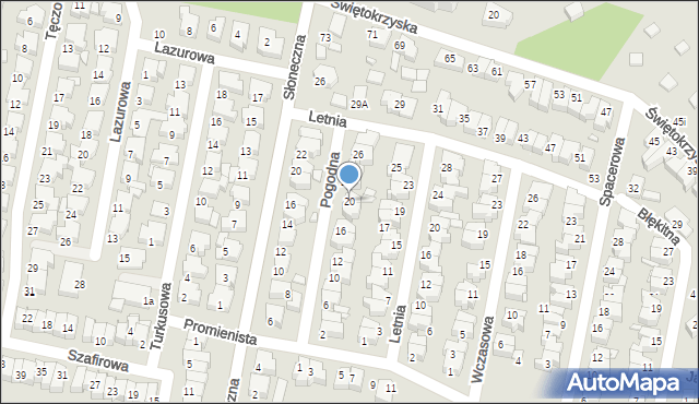 Września, Pogodna, 20, mapa Wrześni