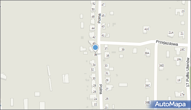 Wschowa, Polna, 36, mapa Wschowa