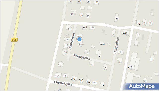 Wschowa, Portugalska, 6, mapa Wschowa