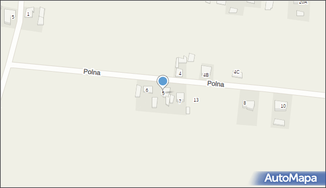 Wtórek, Polna, 5, mapa Wtórek