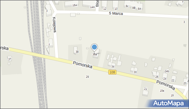 Wysoka Kamieńska, Pomorska, 36a, mapa Wysoka Kamieńska