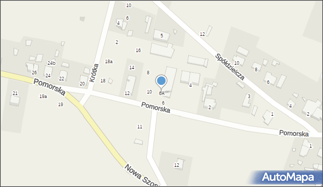 Wysoka Kamieńska, Pomorska, 6A, mapa Wysoka Kamieńska