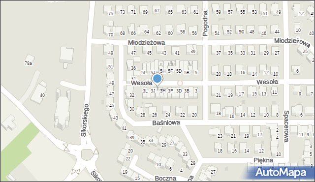 Wyszków, Pogodna, 3I, mapa Wyszków