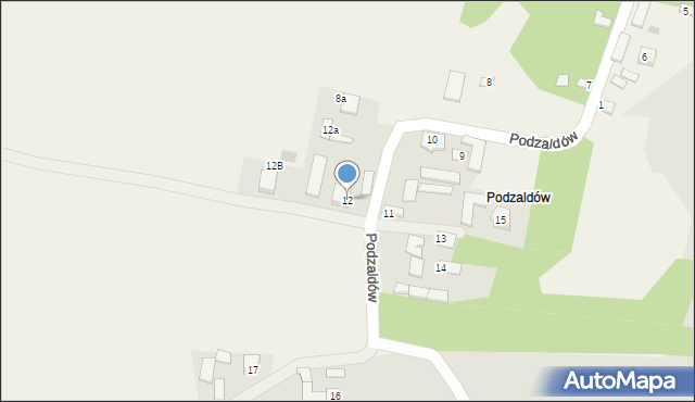 Wzory, Podzaldów, 12, mapa Wzory