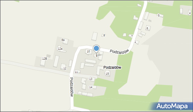 Wzory, Podzaldów, 9, mapa Wzory