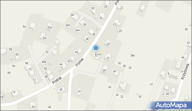 Zabierzów, Polna, 31, mapa Zabierzów