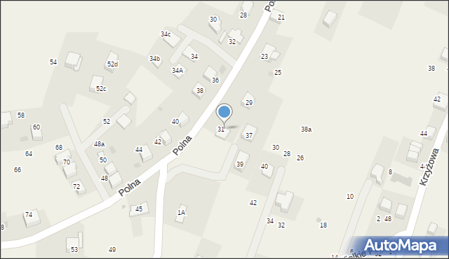 Zabierzów, Polna, 33, mapa Zabierzów