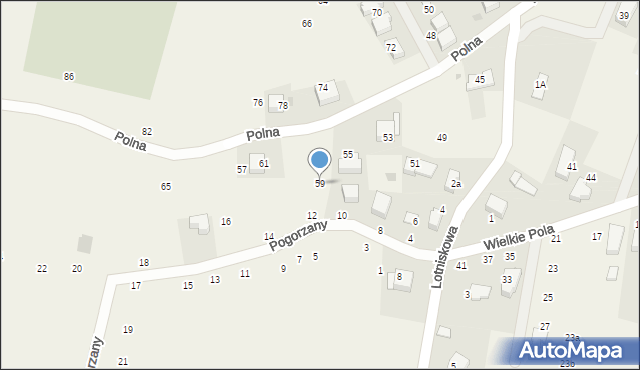 Zabierzów, Polna, 59, mapa Zabierzów