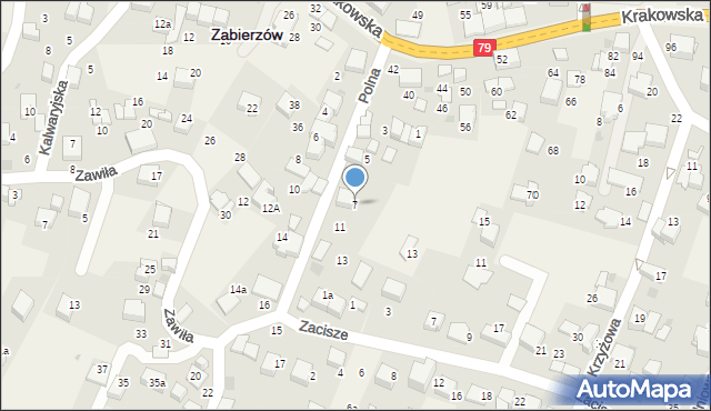 Zabierzów, Polna, 7, mapa Zabierzów