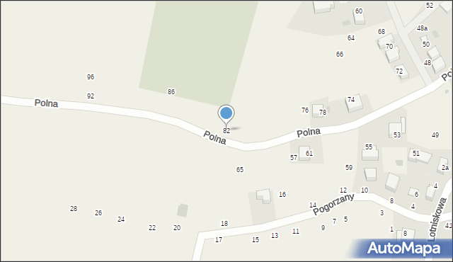 Zabierzów, Polna, 82, mapa Zabierzów