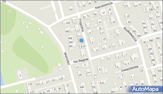 Ząbki, Pogodna, 5, mapa Ząbki