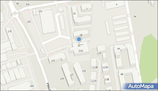 Ząbki, Powstańców, 2C, mapa Ząbki