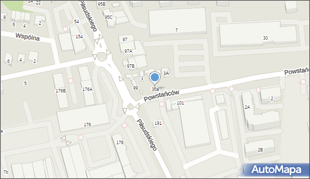 Ząbki, Powstańców, 30a, mapa Ząbki