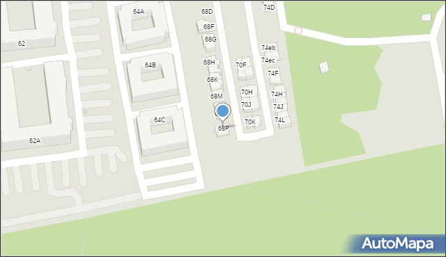 Ząbki, Powstańców, 68P, mapa Ząbki