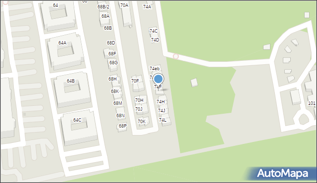 Ząbki, Powstańców, 74G, mapa Ząbki