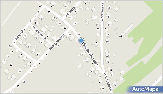 Żabno, Powstańców Warszawy, 11, mapa Żabno