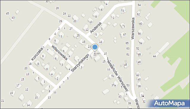 Żabno, Powstańców Warszawy, 21, mapa Żabno