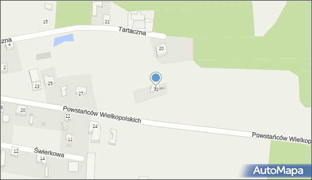 Zaborówiec, Powstańców Wielkopolskich, 31, mapa Zaborówiec