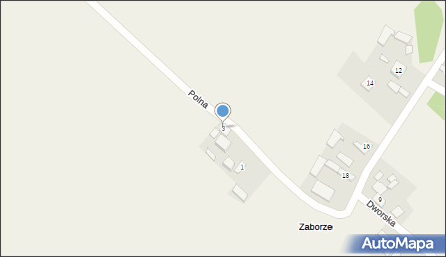 Zaborze, Polna, 3, mapa Zaborze