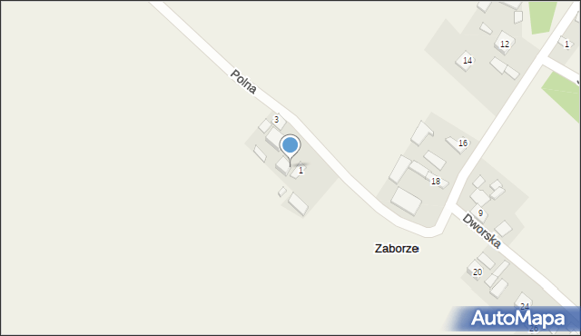 Zaborze, Polna, 5a, mapa Zaborze