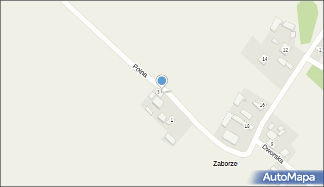 Zaborze, Polna, 7, mapa Zaborze