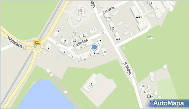 Zabrze, Podleśna, 5, mapa Zabrza