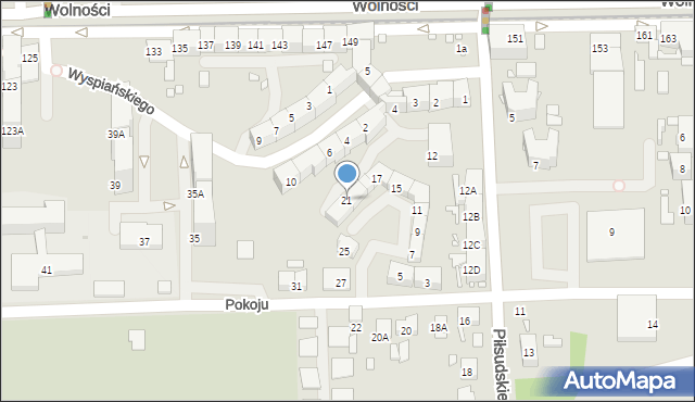 Zabrze, Pokoju, 21, mapa Zabrza