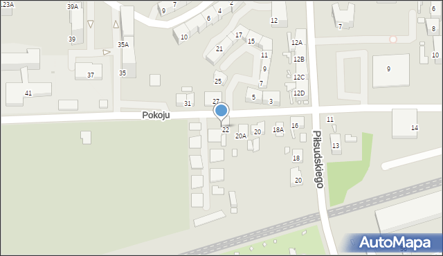 Zabrze, Pokoju, 22A, mapa Zabrza