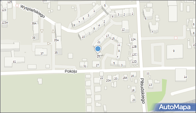 Zabrze, Pokoju, 25, mapa Zabrza