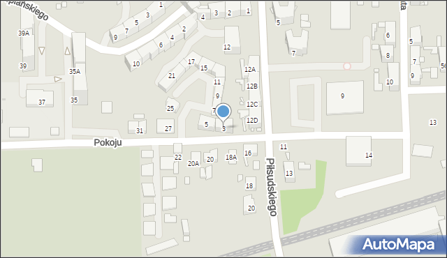 Zabrze, Pokoju, 3, mapa Zabrza