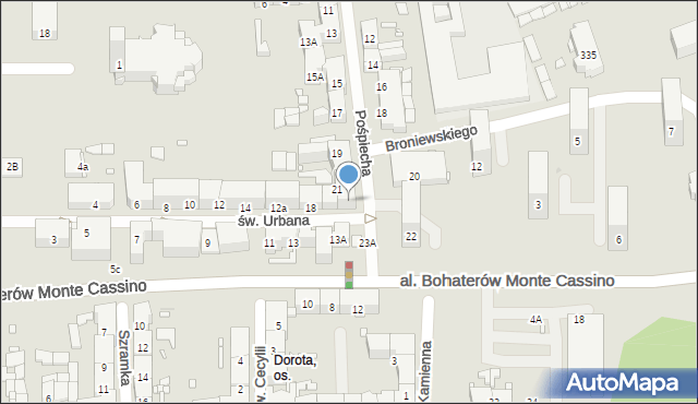 Zabrze, Pośpiecha Pawła, ks., 23, mapa Zabrza