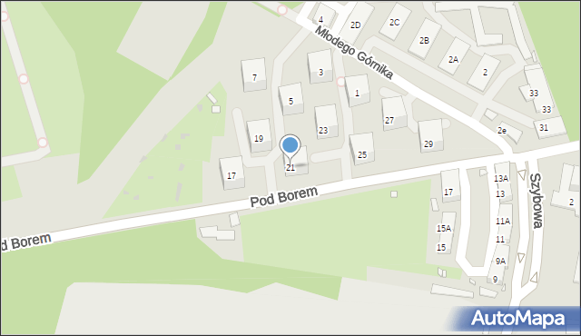 Zabrze, Pod Borem, 21, mapa Zabrza