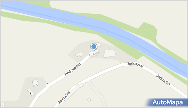 Zabrzeg, Pod Jazem, 13, mapa Zabrzeg