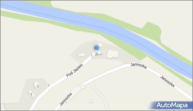 Zabrzeg, Pod Jazem, 9, mapa Zabrzeg