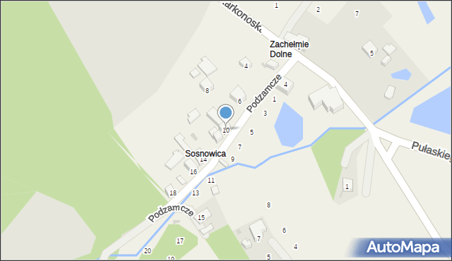 Zachełmie, Podzamcze, 10, mapa Zachełmie