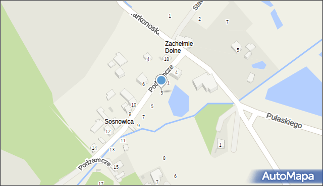 Zachełmie, Podzamcze, 3, mapa Zachełmie