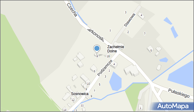 Zachełmie, Podzamcze, 4, mapa Zachełmie